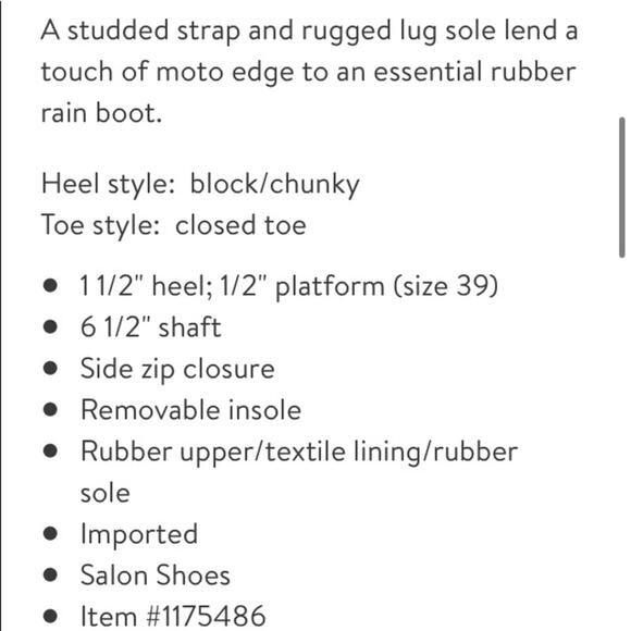 Rag & Bone gray moto rain boots size 41 size 11 chunky rubber - Picture 9 of 9